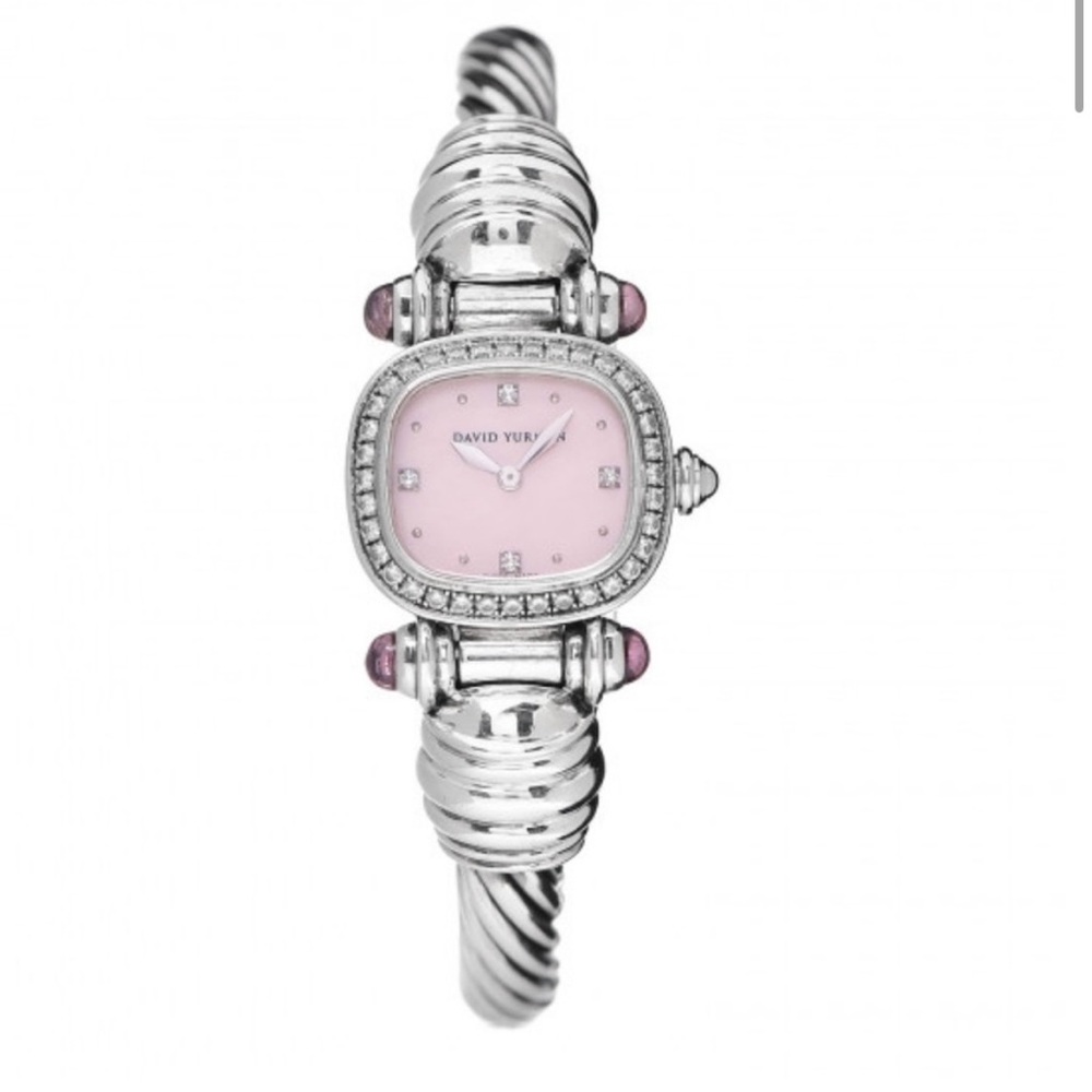 David Yurman Diamond Silver Pink Cable Band Women's Watch